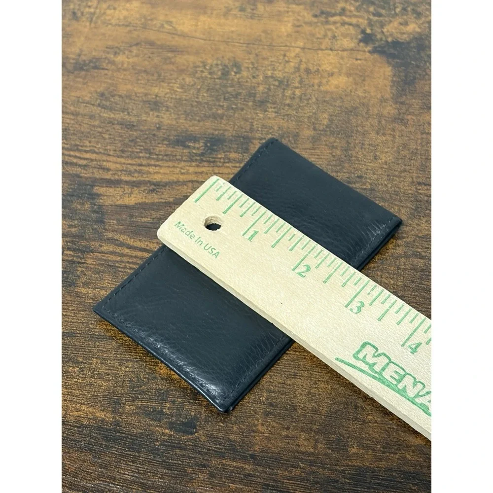 Fossil Leather Card Wallet Black Bifold Slim ID + 5 Card Slots
